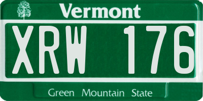 VT license plate XRW176