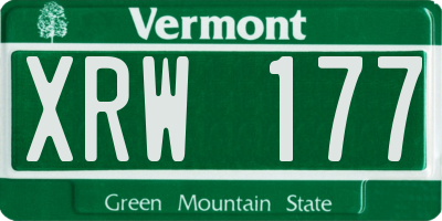 VT license plate XRW177