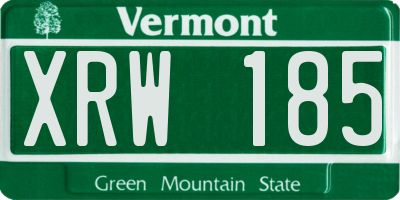 VT license plate XRW185