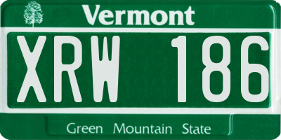 VT license plate XRW186