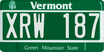 VT license plate XRW187