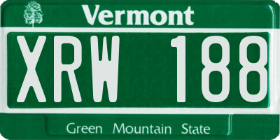 VT license plate XRW188