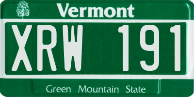 VT license plate XRW191