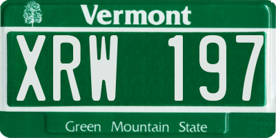 VT license plate XRW197