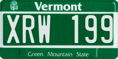 VT license plate XRW199