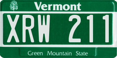 VT license plate XRW211