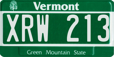 VT license plate XRW213