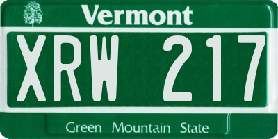 VT license plate XRW217
