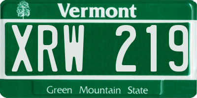 VT license plate XRW219