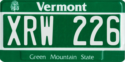 VT license plate XRW226