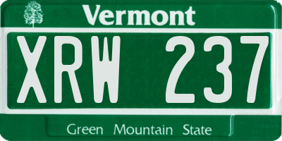VT license plate XRW237