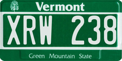 VT license plate XRW238