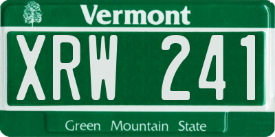 VT license plate XRW241