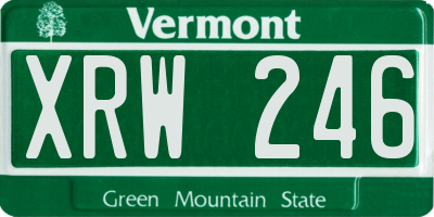 VT license plate XRW246