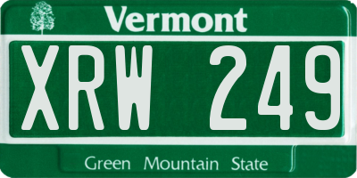 VT license plate XRW249
