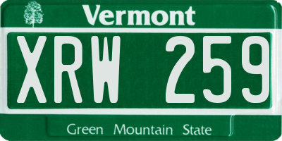 VT license plate XRW259