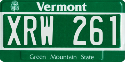 VT license plate XRW261