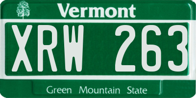 VT license plate XRW263