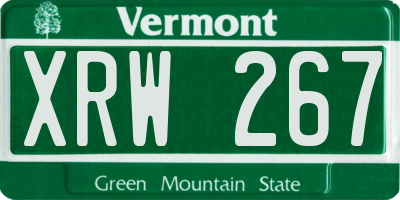 VT license plate XRW267