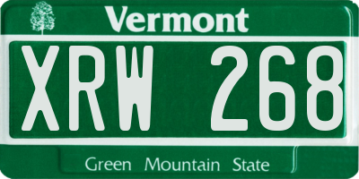VT license plate XRW268