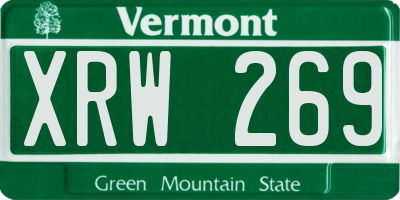 VT license plate XRW269
