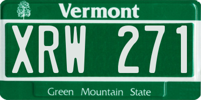 VT license plate XRW271