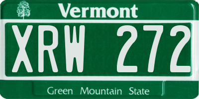 VT license plate XRW272