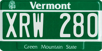 VT license plate XRW280