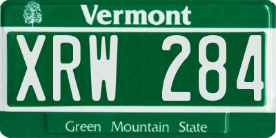 VT license plate XRW284