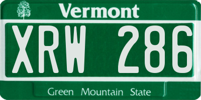 VT license plate XRW286