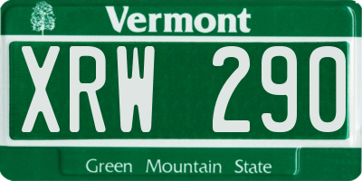 VT license plate XRW290