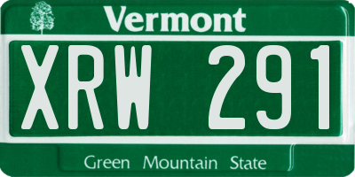 VT license plate XRW291