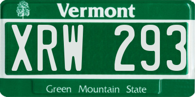 VT license plate XRW293