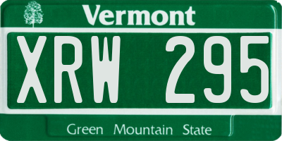 VT license plate XRW295