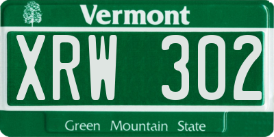VT license plate XRW302