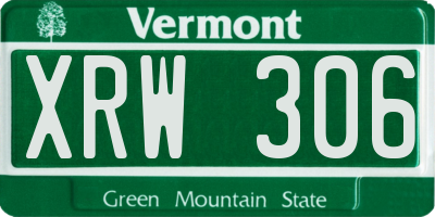 VT license plate XRW306