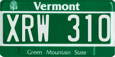 VT license plate XRW310