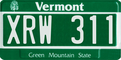 VT license plate XRW311