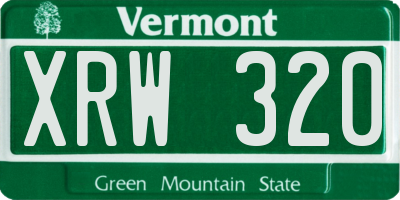 VT license plate XRW320