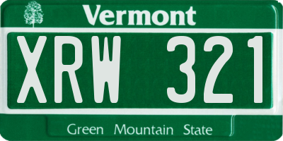 VT license plate XRW321
