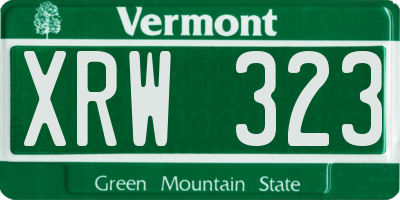 VT license plate XRW323