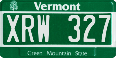 VT license plate XRW327