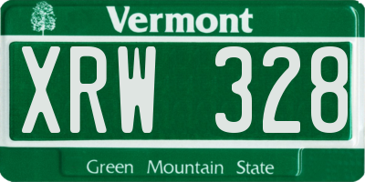 VT license plate XRW328