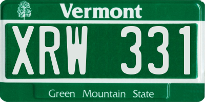 VT license plate XRW331