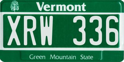 VT license plate XRW336