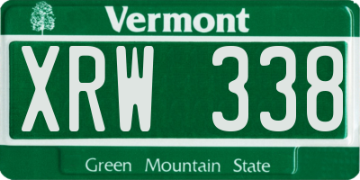VT license plate XRW338