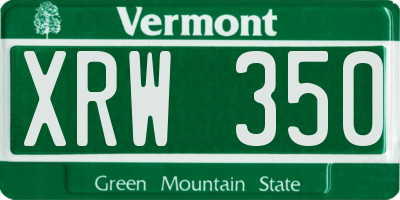 VT license plate XRW350