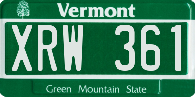VT license plate XRW361