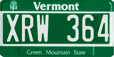 VT license plate XRW364