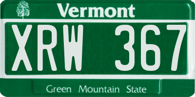 VT license plate XRW367